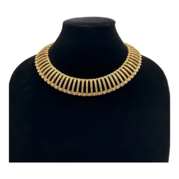 Vintage Christian Dior Gold & Rhinestone Choker - Picture 1 of 4